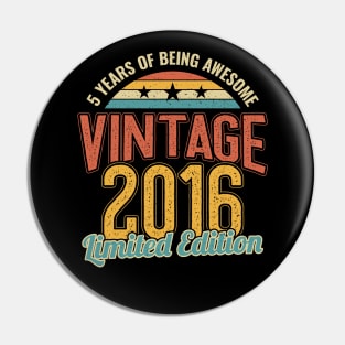 5th Birthday 5 Years of being Awesome 2016 Pin