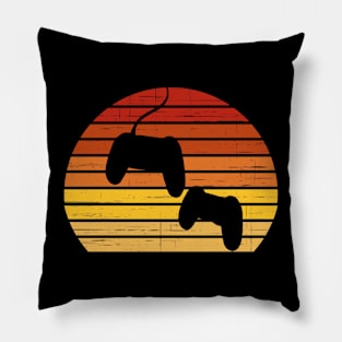 Retro Sunset Video Game Controllers - PanfurWare LLC Pillow