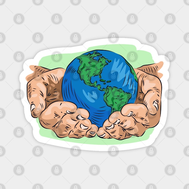 Mother Earth Day Illustration Magnet by Mako Design 