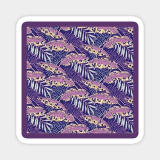 Lilac Leopard Banana Leaves Magnet