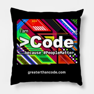 Greater than Code Sticker Pillow