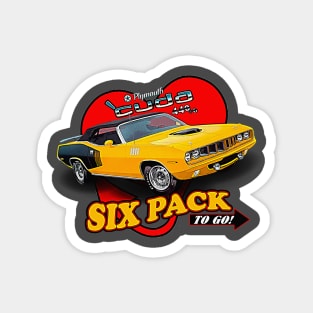 1971 Cuda 440+6 - "Six Pack to Go!" Magnet