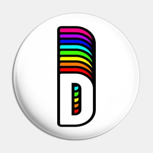 Rainbow Letter, D Pin