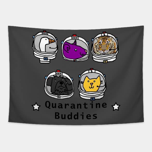 Space Crew 2420 Science Quarantine Buddies Tapestry by ellenhenryart