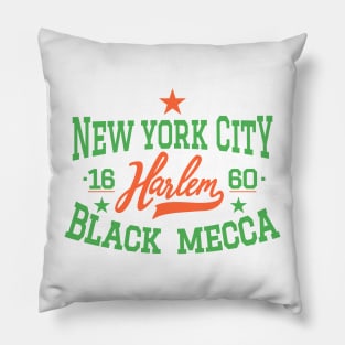 Black Mecca Harlem New York - Harlem Logo - Black Mecca Harlem Shirt Pillow