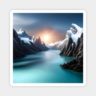 Ice Mountains Sunset Magnet