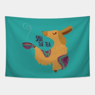 Spill The Tea Llama Tapestry