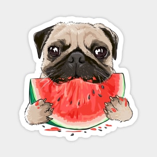 Pug Watermelon Magnet