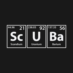 Scuba (Sc-U-Ba) Periodic Elements Spelling T-Shirt