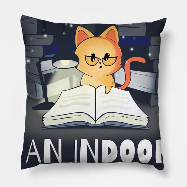 The Indoors Bookworm Nerd Pillow by NerdShizzle