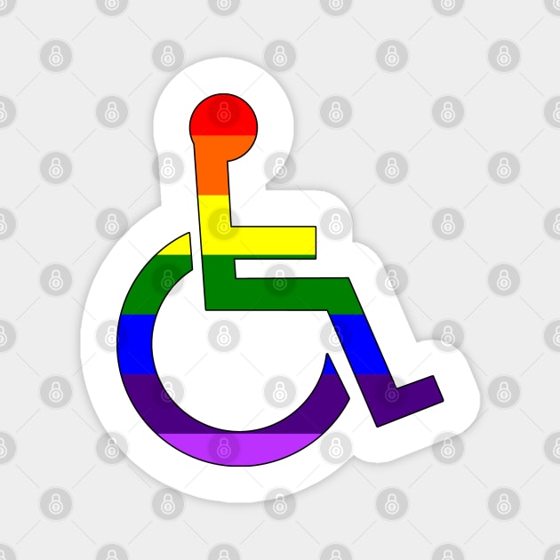 Disabled LGBTQ Pride Magnet by NatLeBrunDesigns