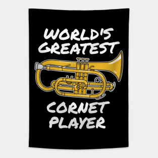 World's Greatest Cornet Player Cornetist Brass Musician Funny Tapestry