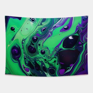 Emerald Vortex: The Dance of Color in Abstract Art Tapestry