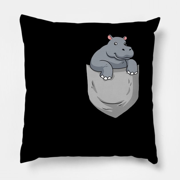 Pocket Hippo Gifts Women Hippopotamus Gift Kids Hippo Pillow by PomegranatePower
