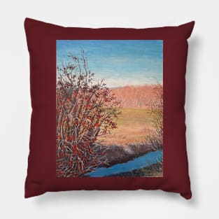 Bush with red berries Pillow