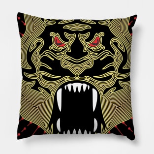 Tiger Angry Polygonal Art Pillow