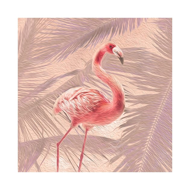 Peach + Pink Tropical Flamingo by peachesinthewild