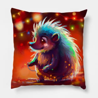 Cute Porcupine Drawing Pillow