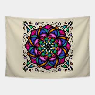 Stained Glass Flower Tapestry