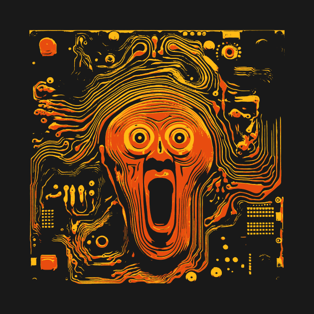 Artificial Munch's The Solid Scream Circuit Board Chip Diagram by bulografik