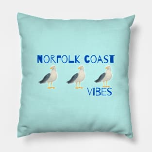 Norfolk Coast Vibes Seagulls Pillow