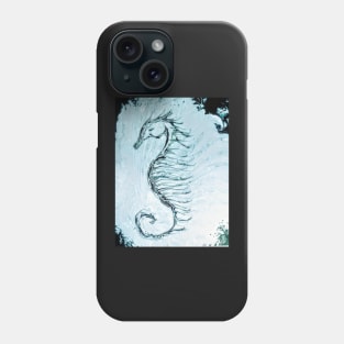 Seahorse on blue Phone Case