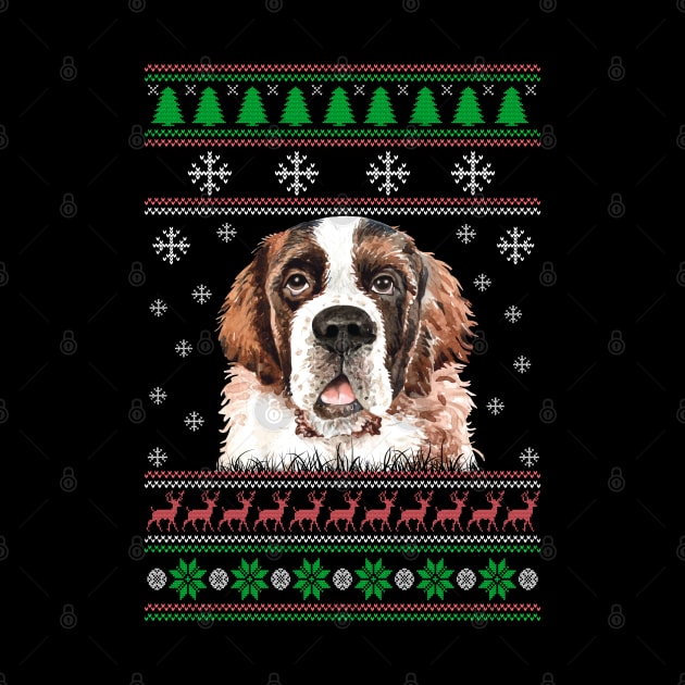 Cute Saint Bernard Dog Lover Ugly Christmas Sweater For Women And Men Funny Gifts by uglygiftideas