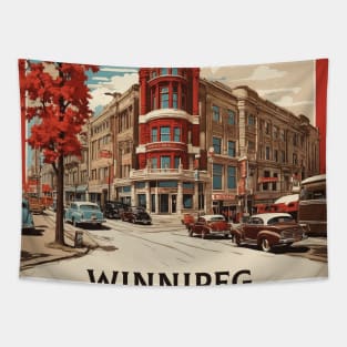 Winnipeg Manitoba Canada Vintage Poster Tourism Tapestry