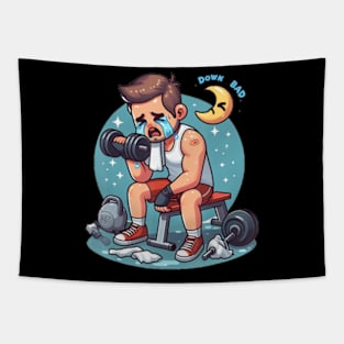 Down Bad Crying At The Gym Tapestry