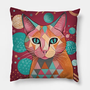 abstract colorful cat Pillow