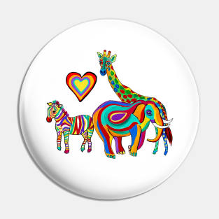 Rainbow Savanna (white) Pin