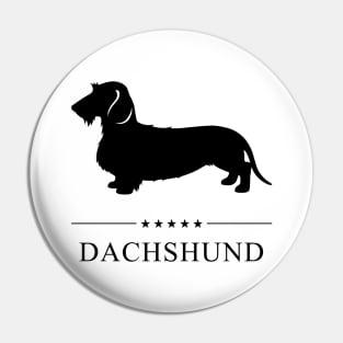 Wire Haired Dachshund Black Silhouette Pin