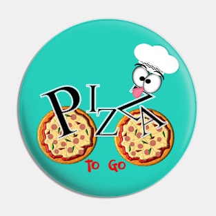 Funny Pizza Chef Fast Food Graphic Pin
