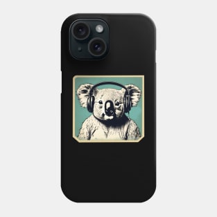 Koala with headphones Phone Case