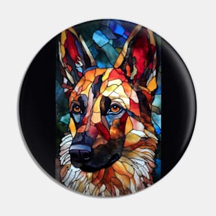 Stained Glass Style German Shepherd Dog Pin