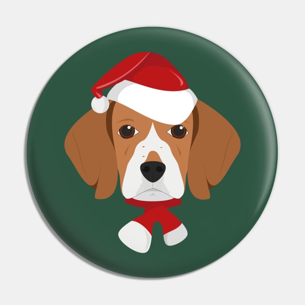 Santa Beagle Dog Pin by JunkyDotCom