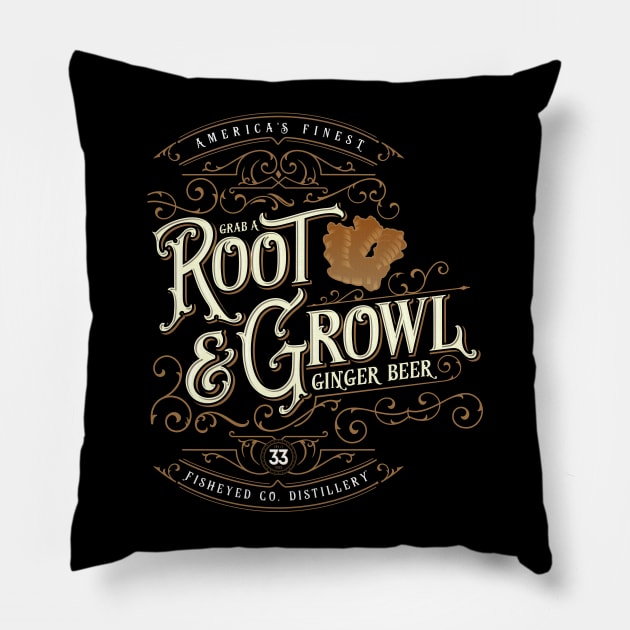 Grab a Root & Growl Pillow by DanielLiamGill