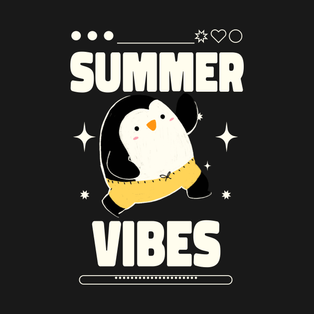 Summer Vibes Cute Penguin by Mrkedi