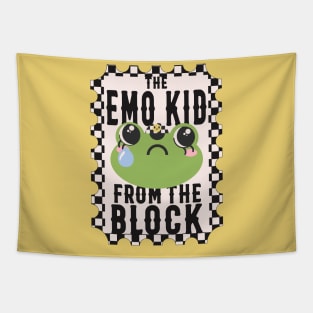 The Emo Kid From The Block Frog Tapestry