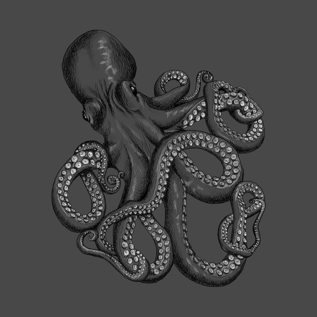 Discover Realistic Octopus - Two Tone - Octopus - T-Shirt