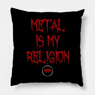 Metal Is My Religion - LARGE VERTICAL - RED Pillow