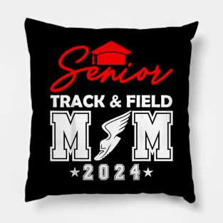 Senior 2024 Track and Field Mom Running Graduation Pillow