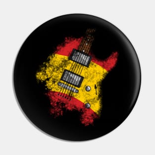 Electric Guitar Spanish Flag Guitarist Pin