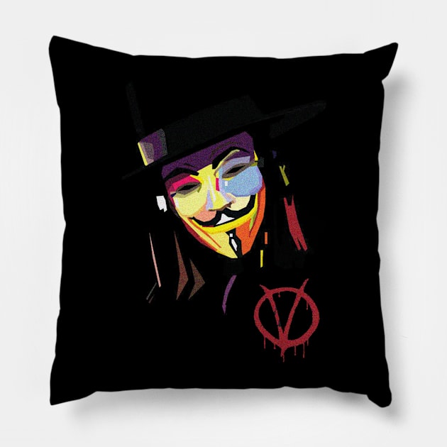 V or A = Violence or Anarcho Pillow by thereselabossie