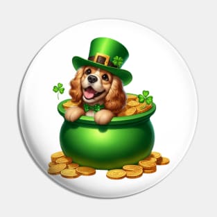 St Patricks Day Cocker Spaniel Dog Pin