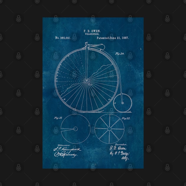 Blueprint Penny Farthing Patent by JoolyA