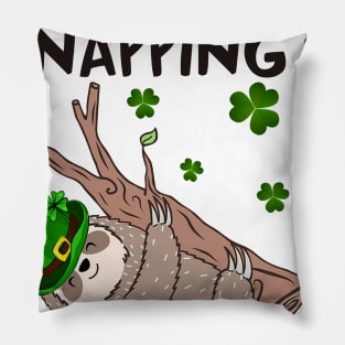 Irish I Was Napping Funny Sloth St Patricks Day Pillow