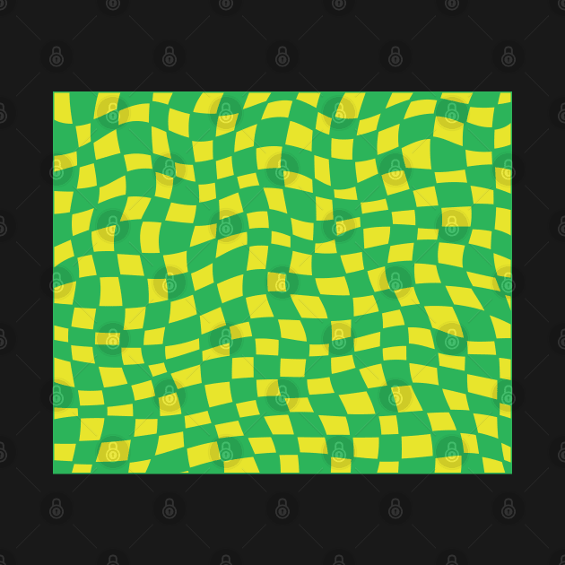 Neon Yellow Green Checker by katemccarty