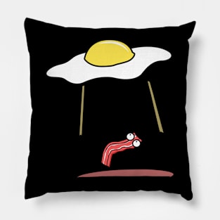 Funny Egg _ Bacon Breakfast UFO Alien Abduction Bacon Pillow