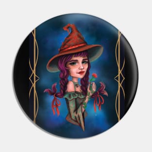 Purple hair cancer witch Pin